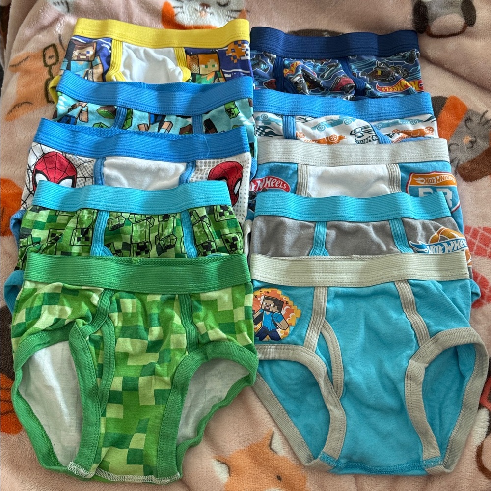 Minecraft and Hot wheels boys underwear